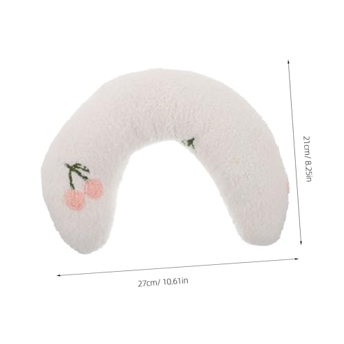CLISPEED Ergonomisches U Förmiges Katzenkissen mit Plüschbezug Vielseitig als Nackenstütze für Wohnungskatzen Bequeme Schlafunterlage für Katzen und Kleine Hunde Beige Waschbar und von CLISPEED