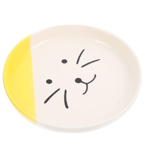 CLISPEED Flache Keramik Katzenschale Haustier Futter Teller für Katzen Rutschfestes Design für Katzenfutter und Snacks Geeignet für Katzen und Kleine Hunde CLISPEED Flache Keramik Katzenschale Haustier Futter Teller für Katzen Rutschfestes Design für Katzenfutter und Snacks Geeignet für Katzen und Kleine Hunde von CLISPEED