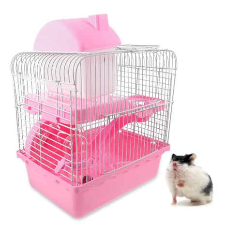 CLISPEED Großer Doppelschichtiger Hamsterkäfig Schloss mit Viel Sicherem Nagerhaus für Zwerghamster Mäuse und Ratten Entspannen und Erforschen Kleiner Haustiere von CLISPEED