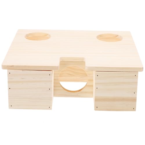CLISPEED Hamster Holzlabyrinth Haus Hideout mit Glatter Oberfläche zum Bemalen und Kleintier Nest für Hamster Chinchilla Spielhaus und Rückzugsort von CLISPEED
