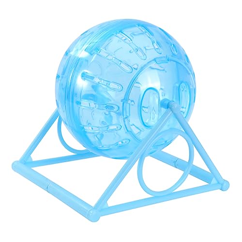 CLISPEED Hamster Laufkugel mit Ständer Geräuschloses Laufrad für Kleine Haustiere Wie Hamster Mäuse und Igel Rutschfestes Langlebiges Trainingsspielzeug zur Bewegung und Zufällige Farbe von CLISPEED