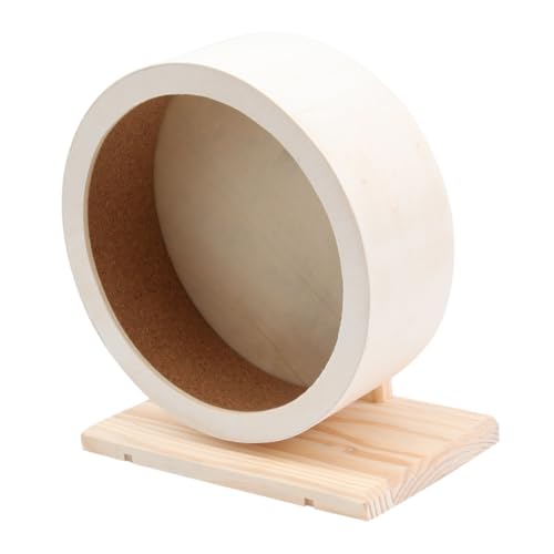 CLISPEED Hamster Laufrad aus Massivem Holz Geräuscharmes Übungsrad rutschfeste Non Run Disc Geeignet für Hamster Ratten und Kleine Haustiere zur Gesunden Bewegung von CLISPEED