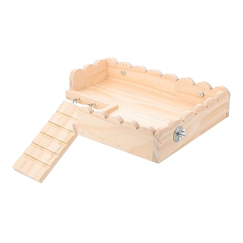 CLISPEED Hamster Plattform aus Stabilem Holz mit Leiter Sichere Kleintier Spielplattform für Meerschweinchen und Hamster Einfache Glatte Oberfläche für Käfige und Auslaufbereiche von CLISPEED