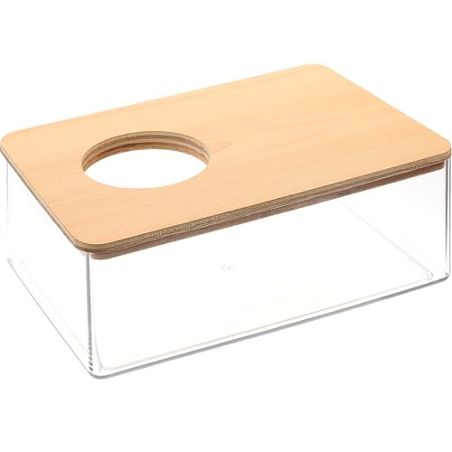 CLISPEED Hamster Sandbad Badewanne aus Acryl mit Holzrand Kompakt und Praktisch Sanfte Kanten Wiederverwendbar für Hamster Chinchillas und Kleine Haustiere als Badewanne oder Toilette von CLISPEED
