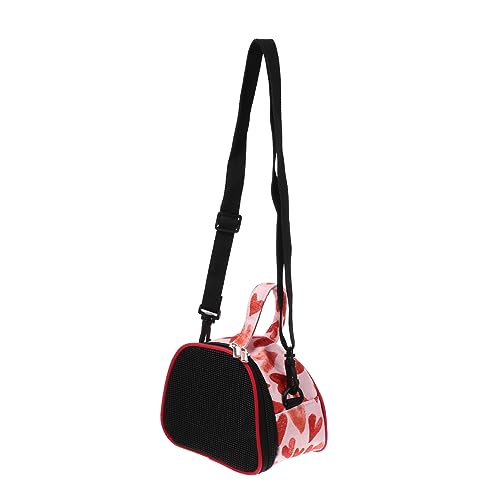 CLISPEED Hamster-Tüte zum Mitnehmen Tragen Träger Atmungsaktiv Hamster Carrier Bag Portable Hamster Travel Bag Tragetasche für Haustiere Reisetasche für Meerschweinchen Oxford-Stoff rot von CLISPEED