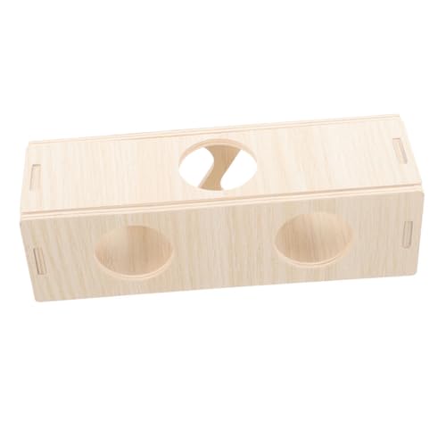 CLISPEED Hamster Tunnel Holz Versteck mit Löchern zum Erkunden Nagetier Zubehör für Meerschweinchen Mäuse und Zwerghamster Glatte Oberfläche Einfach im Käfig zu Installieren Langlebiges von CLISPEED