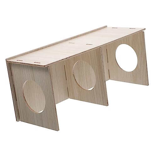 CLISPEED Hamster massives Holzhause kleintierspielzeug Toys for small Animals für Meerschweinchen Versteck klein Hamsterhäuser aus Holz Meerschweinchen-Holzhaus Yellow von CLISPEED