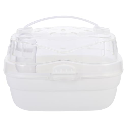 CLISPEED Hamsterkäfig Kunststoff Tragbar Atmungsaktiv Sicherheitskäfig für Zwerghamster und Kleine Haustiere mit Praktischem Griff für Ausflüge und Reisen in Weiß CLISPEED Hamsterkäfig Kunststoff Tragbar Atmungsaktiv Sicherheitskäfig für Zwerghamster und Kleine Haustiere mit Praktischem Griff für Ausflüge und Reisen in Weiß von CLISPEED