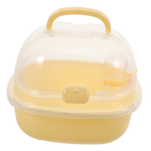 CLISPEED Hamsterkäfig Tragbarer Hamster Reiseträger Hamster Tragekäfig Kleintier Außenträgerkäfige Tragbarer Hamster Reisekäfig Hamster Reisekäfig Rattenträger Mäusekäfig Gelb Pp von CLISPEED