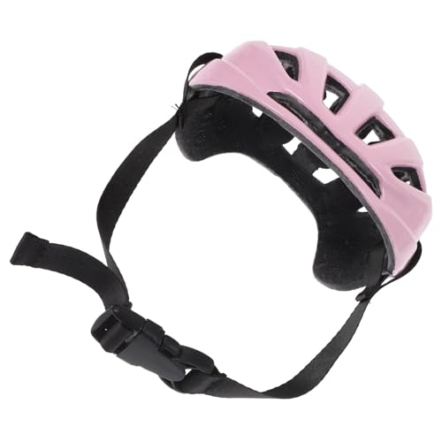CLISPEED Haustier Hut Motorradhelm Hart Haustiere Geschirr Hundemützen Mit Ohrlöchern Haustier Helm Hündchen Schutzhelm Hundehelm Helm Für Hunde Klein Groß Einstellbar Rosa Plastik von CLISPEED