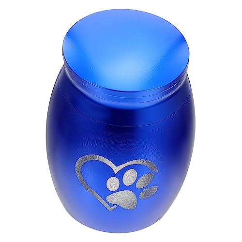 CLISPEED Haustier Urne tierurne Tierasche Schatulle Tierasche Container Aschenschatulle Goldendoodle Kette streuen Katzenbrunnen Hund Urne Hundeerinnerungsgeschenke Rostfreier Stahl Blue von CLISPEED