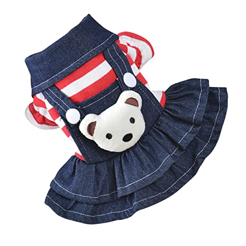 CLISPEED Haustierbärschlingerock Haustierkleidung Outfit Welpe Hund Klein Tragen Overall Party Denim Groß Haustier Kleiden Rot CLISPEED Haustierbärschlingerock Haustierkleidung Outfit Welpe Hund Klein Tragen Overall Party Denim Groß Haustier Kleiden Rot von CLISPEED