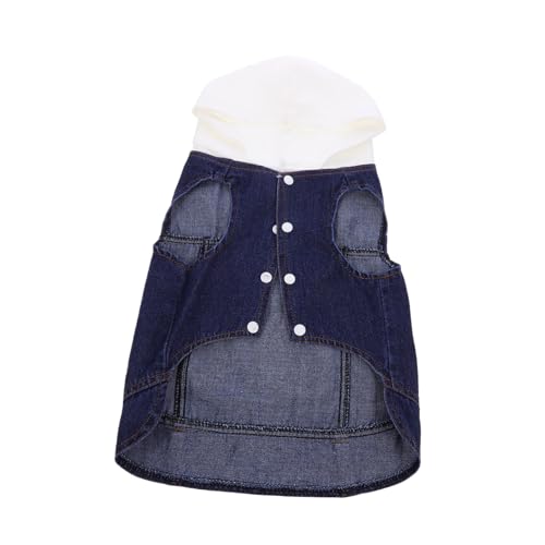 CLISPEED Haustierweste Kleidung Hund Denim Welpen-Hoodies Welpenpullover Haustierhemd Haustier-Hoodie Weiß von CLISPEED