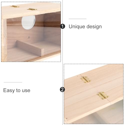 CLISPEED Holz Brutkasten für Papageien mit Transparentem Acrylfenster Geräumiges Nistgehäuse für Wellensittiche Unzertrennliche Nymphensittiche und Andere Kleine Vögel für Balkon Garten und CLISPEED Holz Brutkasten für Papageien mit Transparentem Acrylfenster Geräumiges Nistgehäuse für Wellensittiche Unzertrennliche Nymphensittiche und Andere Kleine Vögel für Balkon Garten und von CLISPEED