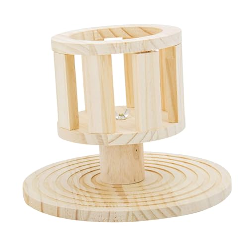 CLISPEED Holz Futterspender für Kaninchen und Kleintiere Stehender Heuhalter aus Natürlichem Holz Praktischer Futterkorb für Meerschweinchen Leicht zu Installieren Futterverschwendung von CLISPEED