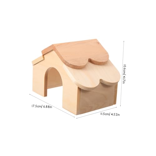 CLISPEED Holz Hamsterhaus Kleintierversteck Kleines Nagerhaus mit Dach für Hamster Zwerghamster Chinchillas Geräuscharmes Warmes Versteck im Käfig Spiel Ruhehaus für Kleintiere von CLISPEED