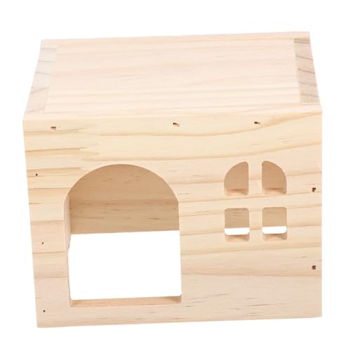 CLISPEED Holz Hamsterhaus Mit Futter Und Wasserplattform Mehrkammer Nagetier Hideout Für Hamster Rennmäuse Und Meerschweinchen Natürlicher Holzlook von CLISPEED