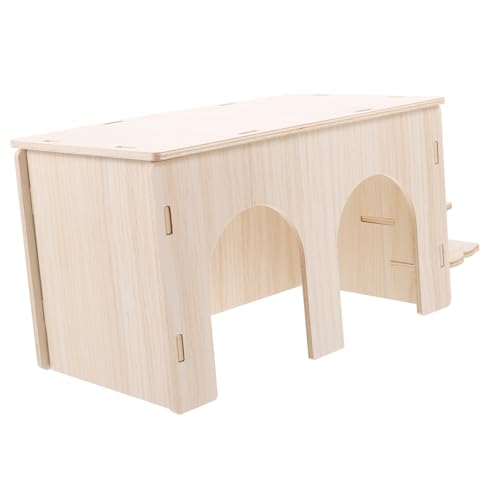CLISPEED Holz Hamsterhaus mit Rampe Stabiles Kleintier Versteck aus Massivem Holz Sicherer Rückzugsort für Hamster Zwerghamster und Kleine Nager Dekoratives mit Doppelplattform CLISPEED Holz Hamsterhaus mit Rampe Stabiles Kleintier Versteck aus Massivem Holz Sicherer Rückzugsort für Hamster Zwerghamster und Kleine Nager Dekoratives mit Doppelplattform von CLISPEED