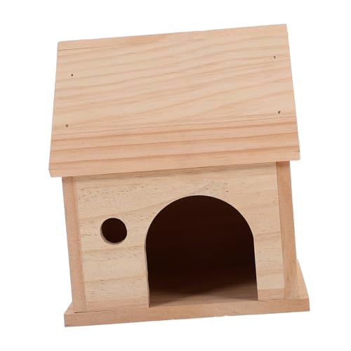CLISPEED Holz Hamsterversteck Kleintierhaus Robust Natürliches Material Sicheres Versteck für Hamster Igel Meerschweinchen mit Charmantem Design und Komfortabler Rückzugsort von CLISPEED