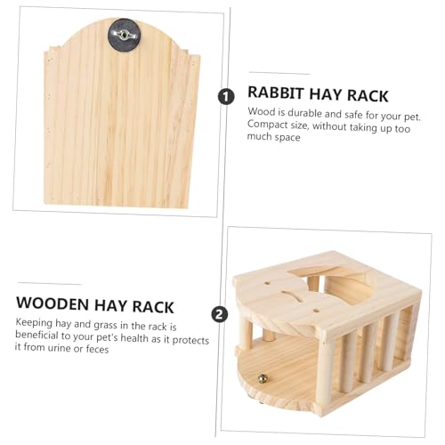 CLISPEED Holz Heuraufe für Kaninchen und Kleintiere Sichere Futterstation für Meerschweinchen Chinchillas und Hasen Praktische Futterhalterung für Sauberes Frisches Gras und Heu Langlebig von CLISPEED