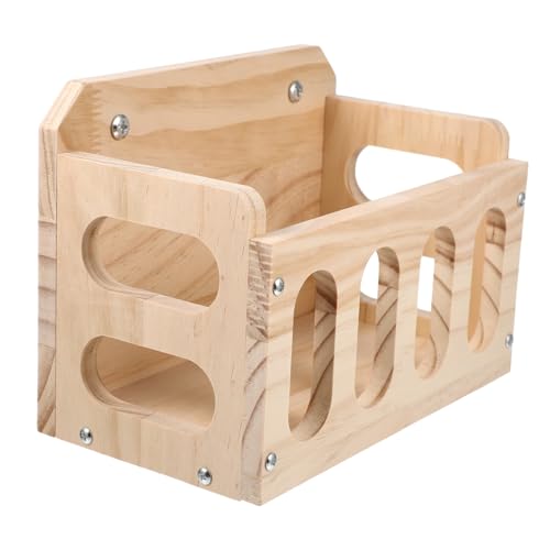 CLISPEED Holz futterstation für Kaninchen und Hamster Langlebiger Holzständer mit Reduzierter Futterverschwendung Vielseitig Platzierbar und Hängbar Stabil und Pflegeleicht für Sauberen von CLISPEED