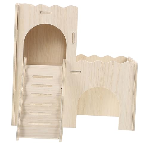 CLISPEED Holz wellenschloss Hamsterhaus mit Leiter DIY Kletterplattform für Meerschweinchen und Hamster Robustes Nest für Ruhe und Spiel Sicherer Rückzugsort für Kleintiere CLISPEED Holz wellenschloss Hamsterhaus mit Leiter DIY Kletterplattform für Meerschweinchen und Hamster Robustes Nest für Ruhe und Spiel Sicherer Rückzugsort für Kleintiere von CLISPEED