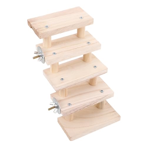 CLISPEED Holzleiter für Kleintiere Stabiles Kletterspielzeug aus Naturbelassenem Holz Glatte Oberfläche für Hamster Chinchillas und Meerschweinchen Einfache für Käfige und Ausläufe von CLISPEED
