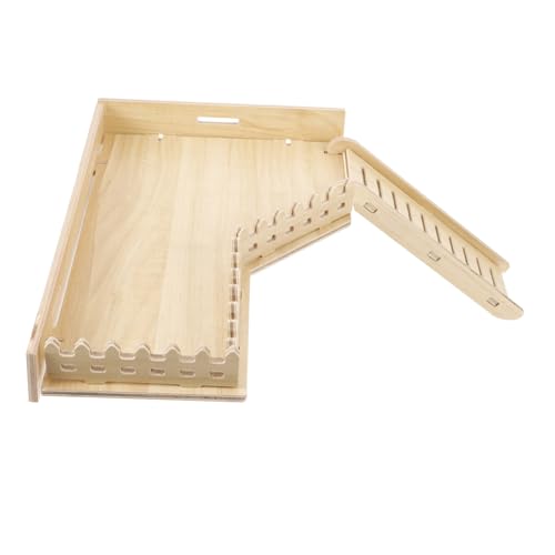 CLISPEED Holzplattform für Hamster mit Leiter Kletterspielzeug für Kleintiere für Hamster Ratten und Meerschweinchen Langlebig und Beißfest Fördert Aktives Spielverhalten von CLISPEED