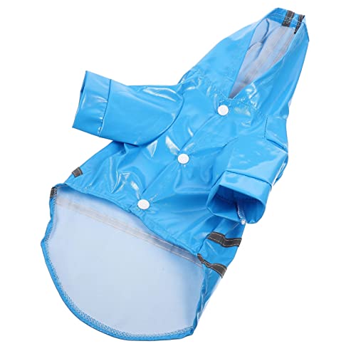 CLISPEED Hund Regenmantel Regenjacke Oversize-Mantel Hundestiefel Welpe Regenmäntel Für Hunde Gewichtsweste Für Hunde Haustier Poncho Haube Züchten Blue Pu Wasserdicht Beschichtetes Tuch von CLISPEED
