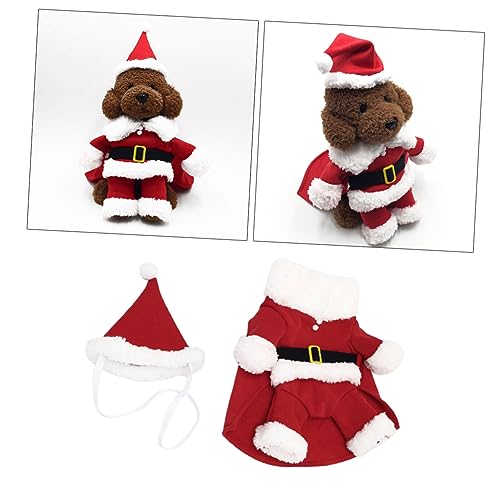 CLISPEED Hundemantel Weihnachten Für Katzen Winterkleidung Weste Rot Und Weiß Festliche Haustierbekleidung Für Weihnachten Süßes Weihnachtsoutfit Für Haustiere von CLISPEED