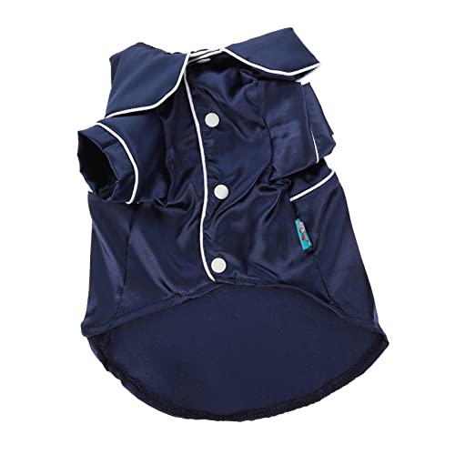 CLISPEED Hundepyjamas Welpen Bodys Hundebademantel Schlafwelpen Hund Lustiges Haustierkostüm Klein Mini Marineblau Seidenpyjama Für Hunde Welpenkostüm Pyjama Für Hundemädchen von CLISPEED