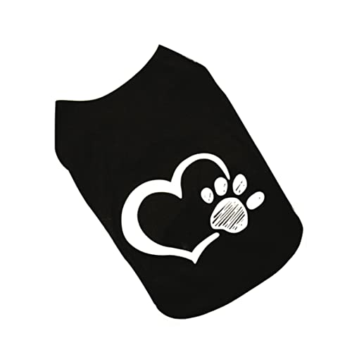 CLISPEED Hundeweste für Kleine Hunde Bequemes Sommerkostüm mit Herz Fußabdruck Muster Schwarz für Joggen und Besondere Anlässe CLISPEED Hundeweste für Kleine Hunde Bequemes Sommerkostüm mit Herz Fußabdruck Muster Schwarz für Joggen und Besondere Anlässe von CLISPEED