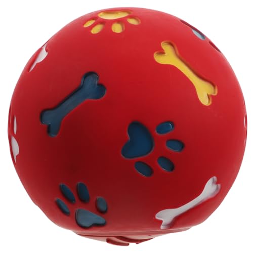 CLISPEED Interaktiver Hundespielball Groß Langlebiger Gummiball mit Futterausgabe Kauspielzeug für Große Hunde zur Beschäftigung und Zahnpflege Fördert Spielerisches Zufällige Farbe von CLISPEED