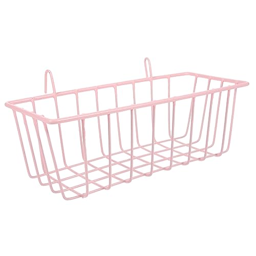 CLISPEED Kaninchen Heuraufe coop Kleiner Kaninchenfutterautomat Kaninchenheuraufe Kleintier Heuraufe Hängender Hasen-Heu-Futterspender Hängendes Heu-Futterhaus-Kaninchen Schmiedeeisen Rosa von CLISPEED