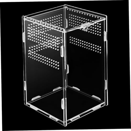 CLISPEED Kasten Fütterungsbox Schlange Drachen Reptilienträger Springender Spinnenkäfig Schildkröte vitrinenschränke insektenbox Insekten Box Tarantula -Gehäuse Spinnengehege Acryl von CLISPEED