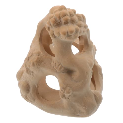 CLISPEED Keramik Aquarium Höhle Versteck aus Langlebigem Harz Natürliche Steinoptik Kompakt und Dekorativ für Fischbecken Dekoration Attraktives Versteck für Aquarienbewohner von CLISPEED