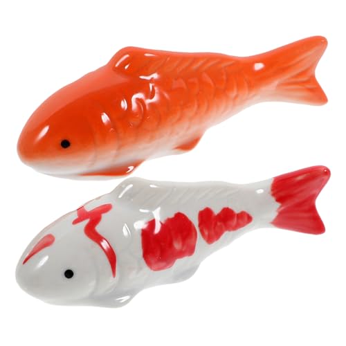 CLISPEED Keramik Schwimmender Fisch Kleine Porzellan-Fischfigur Aquarium-Schwimmer Ornament Für Aquarium Teich Pool von CLISPEED