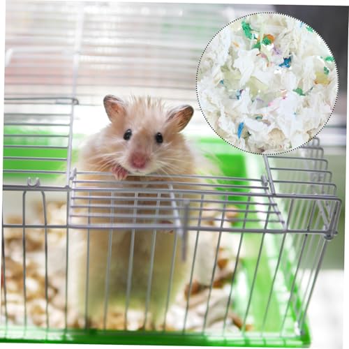 CLISPEED Kleintier Einstreu Papierbettung Bunte Saugfähige Käfigeinlage für Hamster Meerschweinchen Geruchsneutralisierende Weiche Unterlage für Sauberen Komfortablen Lebensraum von CLISPEED