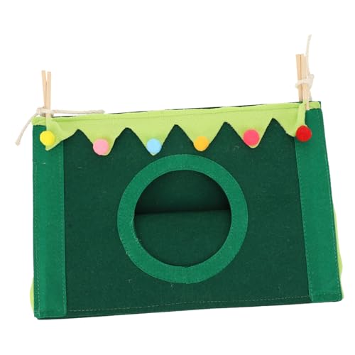 CLISPEED Kleintier Filzzelt Weihnachtsgrün Kleines Hamster Nest Sicher Robust Lustiges Versteck für Kleine Haustiere Wie Kaninchen Chinchilla Meerschweinchen von CLISPEED