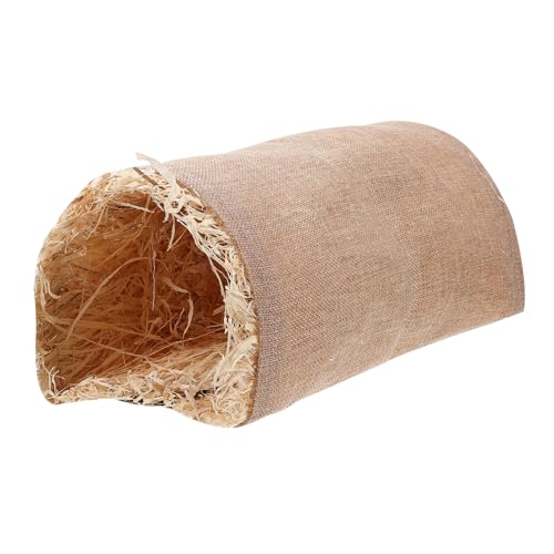 CLISPEED Kleintier Spieltunnel in Hellbraun aus Weich Warm für Kaninchen Hamster Meerschweinchen Kuschelhöhle Nest zum Verstecken und Drinnen und Draußen von CLISPEED