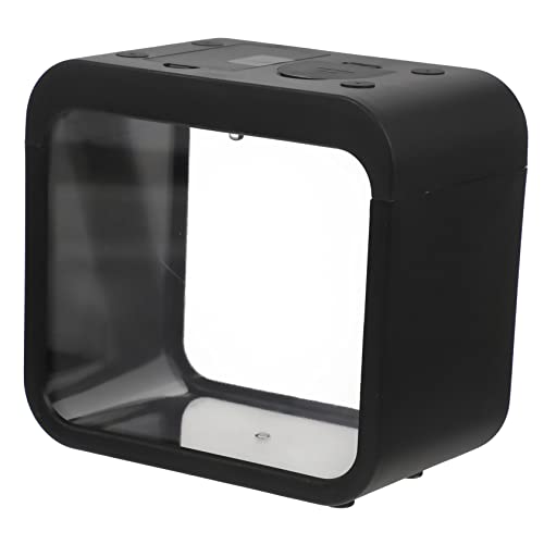 CLISPEED Kreativer Abnehmbarer Mini Fischtank mit Farben LED Beleuchtung Kleines Aquarium für Betta und Goldfische Dekoratives Desktop Zuchtbecken Einfach zu Reinigen Schwarz CLISPEED Kreativer Abnehmbarer Mini Fischtank mit Farben LED Beleuchtung Kleines Aquarium für Betta und Goldfische Dekoratives Desktop Zuchtbecken Einfach zu Reinigen Schwarz von CLISPEED