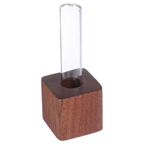 CLISPEED Magnetischer Holzglas -testrohr -pflanzer Kühlschrank Magnet Blume Vase Holzglasröhrchen Pflanzer Magnet Für Home Decoration Office Küche Locker Süßes Mini Blume Vase von CLISPEED