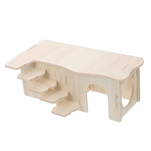 CLISPEED Mehrstöckiges Kleintierhaus Mit Mechanismus Aus Holz Meerschweinchenhäuser Für Käfige Waschbar Meerschweinchenversteck Haustierstall Kleintierhaus Mini Kleinhaus Beiß Und von CLISPEED