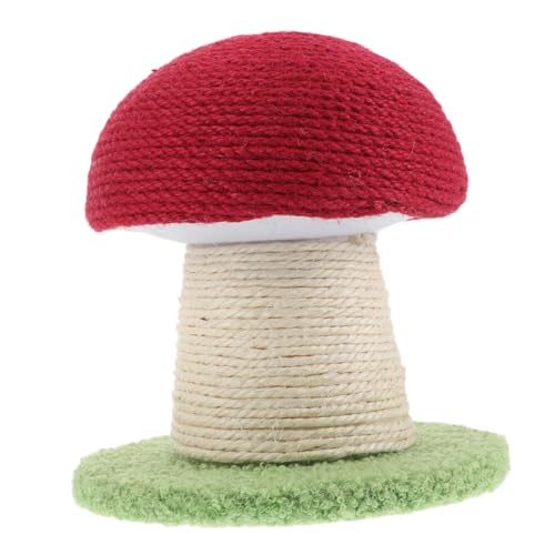 CLISPEED Mushroom Kratzsäule aus Langlebigem Sisal Multifunktionales Katzenzubehör für Kätzchen Fördert Gesunde Kratzgewohnheiten Schützt Möbel Rot mit Stabilem Sockel für Katzenpflege von CLISPEED