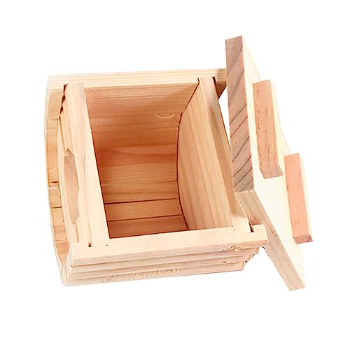 CLISPEED Natürliche Holz Hamsterhöhle mit Rundem Eingang Sicheres Spielhaus für Hamster Mäuse und Kleine Igel Ungiftiges Holz Lack Versteck und Kuscheltier für Kleintiere von CLISPEED