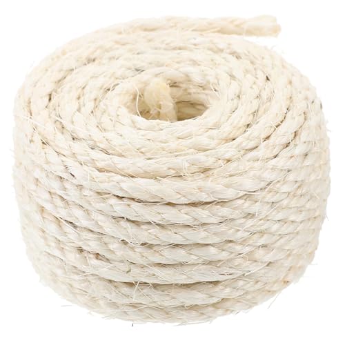 CLISPEED Natürliche Sisal Hemp Schnur Robustes Kratzseil für Katzen Kratzbaum Vielseitig Zuschneidbar für DIY Katzenmöbel Verschleißfestes Katzenseil zur Reparatur und Schutz von CLISPEED