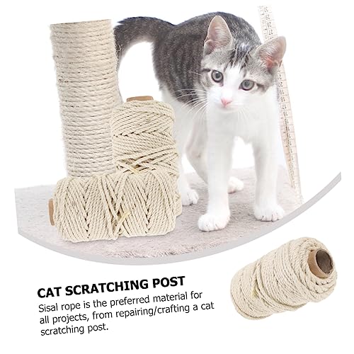 CLISPEED Natürliche Verschleißfeste Sisal Katzenspielzeugseilrolle Zuschneidbar für DIY Katzenkratzbaum Reparatur und Möbeldekoration Vielseitig und Flexibel für Katzenschutz und CLISPEED Natürliche Verschleißfeste Sisal Katzenspielzeugseilrolle Zuschneidbar für DIY Katzenkratzbaum Reparatur und Möbeldekoration Vielseitig und Flexibel für Katzenschutz und von CLISPEED