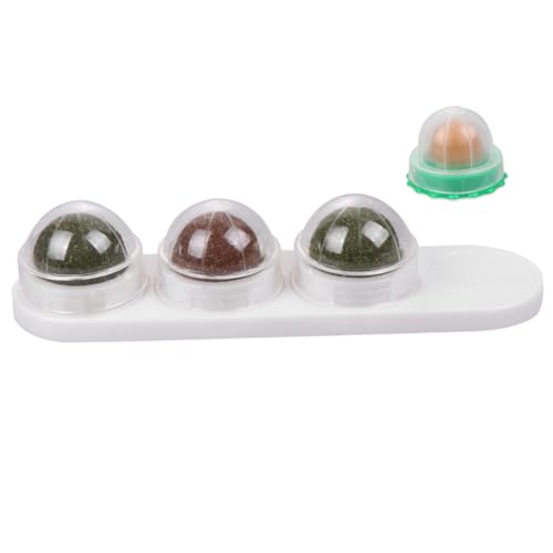 CLISPEED Natürlicher Katzenminze Kauball Katzenspielzeug zur Beruhigung und Zahnpflege Interaktiver Weißer Catnip Ball für Katzen Fördert Natürliche Instinkte und Schützt Möbel von CLISPEED
