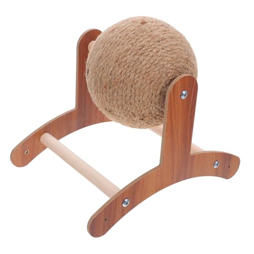 CLISPEED Natürlicher Sisal Katzenkratzer Ball mit Holzständer Robust Handgewickelt Fördert Krallenpflege und Indoor Spiel für Katzen Kätzchen und Kleine Haustiere CLISPEED Natürlicher Sisal Katzenkratzer Ball mit Holzständer Robust Handgewickelt Fördert Krallenpflege und Indoor Spiel für Katzen Kätzchen und Kleine Haustiere von CLISPEED