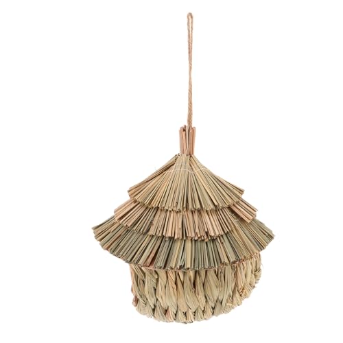 CLISPEED Natürliches Strohnest für und Hängendes Vogelhaus für Garten und Balkon Sicheres Zuhause für Kleine Vögel von CLISPEED